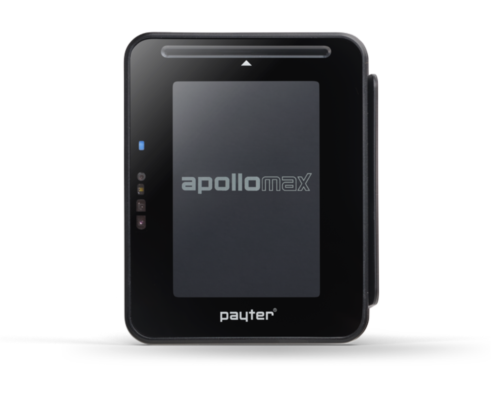 Apollo MAX payment terminal — front view on white