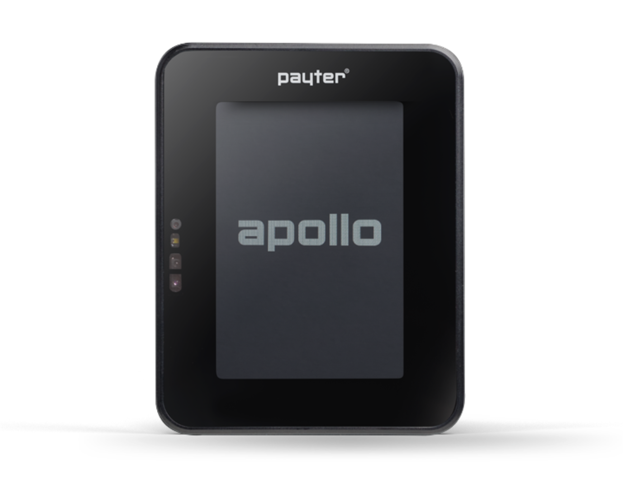 Apollo payment terminal — front view on white